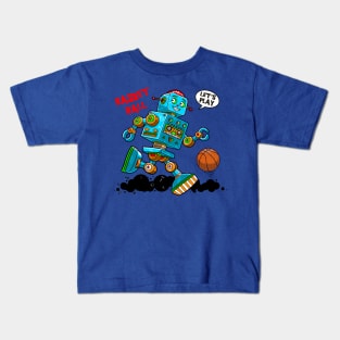 cute robot basketball player Kids T-Shirt